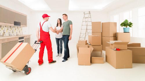 Business premises and moving vehicle supporting a Putney commercial relocation